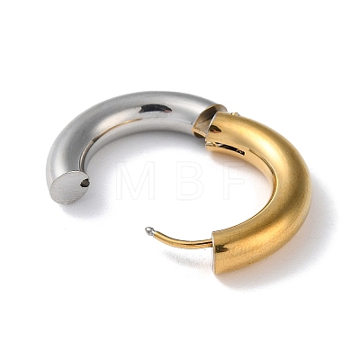 Two Tone 304 Stainless Steel Huggie Hoop Earrings EJEW-P250-01G-1