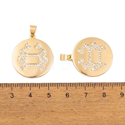 Brass Micro Pave Cubic Zirconia Pendants KK-E108-20G-1