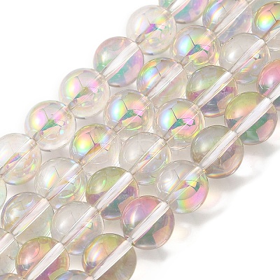 Transparent Electroplate Glass Beads Strands X-GLAA-T032-T8mm-C12-1