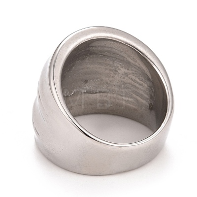 304 Stainless Steel Textured Chunky Ring for Men Women RJEW-B040-16P-1