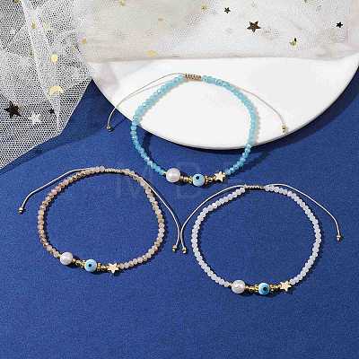 Glass Beaded Bracelets BJEW-JB10218-03-1