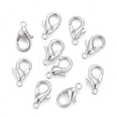 Platinum Plated Zinc Alloy Lobster Claw Clasps X-E103-P-NF-1