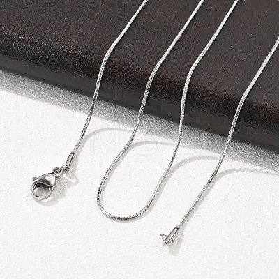 Tarnish Resistant 304 Stainless Steel Snake Chains Necklaces STAS-F094-24P-1