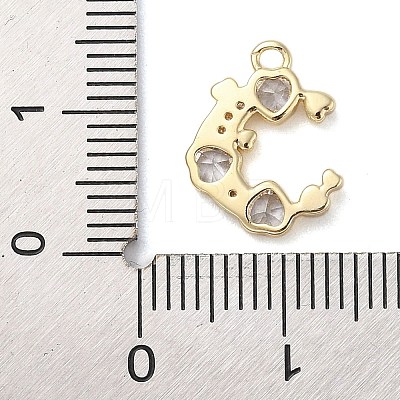 Brass with Cubic Zirconia Charms KK-Q817-04G-1