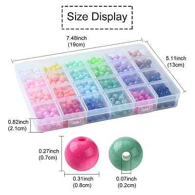 24Colors Opaque Acrylic Beads MACR-YW0002-93-1