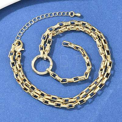 Brass Box Chain Y Lariat Necklaces NJEW-H087-05G-1