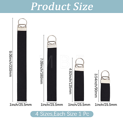4Pcs 4 Styles Felt Keychain Clasps FIND-GF0009-67-1