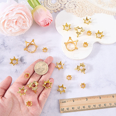 26Pcs 4 Styles Crown Alloy Display Stands for Gemstone FIND-AR0006-93G-1