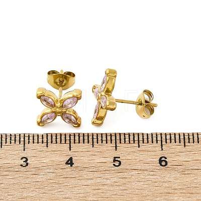 304 Stainless Steel Stud Earrings EJEW-C135-01G-04-1