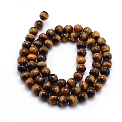 Natural Tiger Eye Beads Strands X-G-J303-11-10mm-1