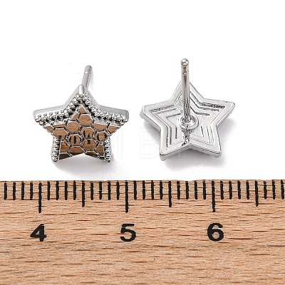 Brass Stud Earrings EJEW-D288-14P-1