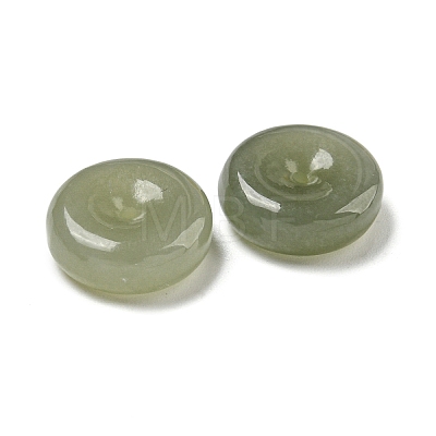 Natural Nephrite Jade/Hetian Jade Donut Charms G-H036-07-1