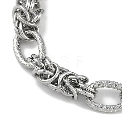 304 Stainless Steel Oval & Knot Link Bracelets for Men Women BJEW-G725-02P-1