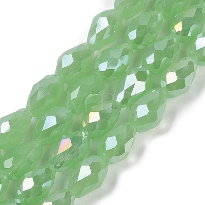 Opaque Solid Color Electroplate Glass Beads Strands EGLA-N013-J4mm-B04-1