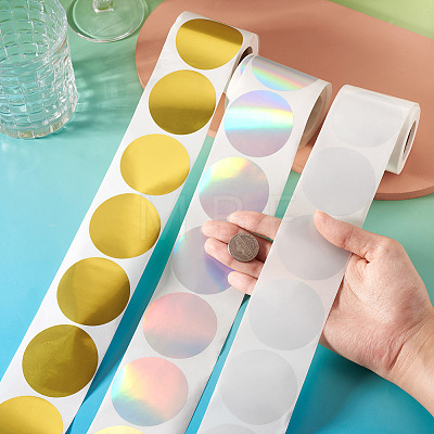 3 Rolls 3 Styles Vinyl Plastic Printable Holographic Stickers OFST-TA0001-10C-1