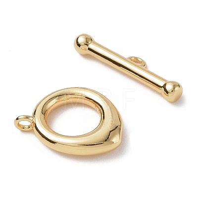 Brass Toggle Clasps KK-P223-20G-1