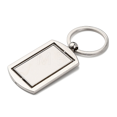 Rotatable Alloy Blank Keychain Cabochon Settings KEYC-F041-03P-1