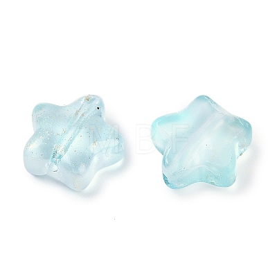 Transparent Spray Painted Frosted Glass Beads X2-GLAA-NH0003-01G-1