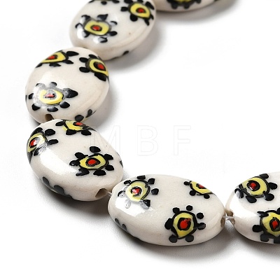 Handmade Printed Porcelain Beads PORC-F005-01D-1