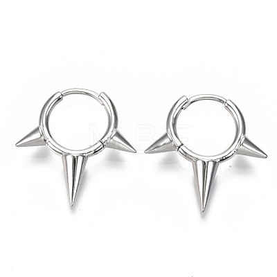 Brass Huggie Hoop Earrings EJEW-S201-212P-NF-1