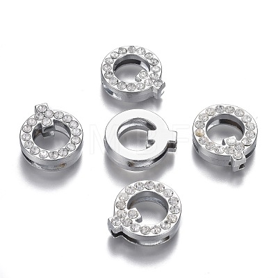 Alloy Letter Slide Charms RB-F034-01Q-P-RS-1