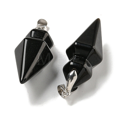 Natural Obsidian Pointed Pendants G-F766-08AS-05-1