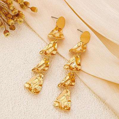 Alloy Nuggets Tassel Stud Earrings FS-WGA2C32-01-1