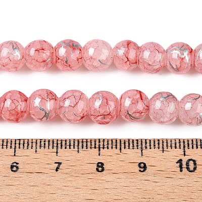 Drawbench Crackle Glass Beads Strands GLAA-N006-8mm-10-1