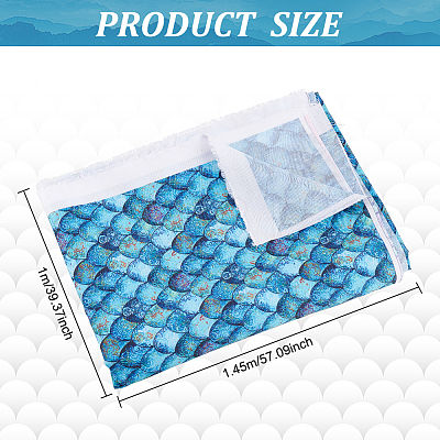 Fishscale Pattern Polyester Fabrics DIY-WH0292-79B-1