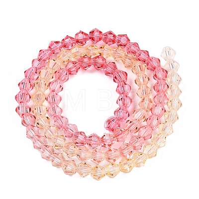 Gradient Color Baking Paint Glass Bead Strands LS-DGLA-A039-T4mm-A02-1