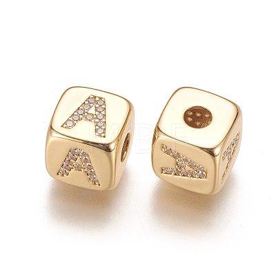 Brass Micro Pave Cubic Zirconia Beads LS-KK-K238-16G-A-1