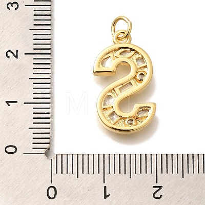 Brass Micro Pave Clear Cubic Zirconia Pendants KK-G521-01G-S-1