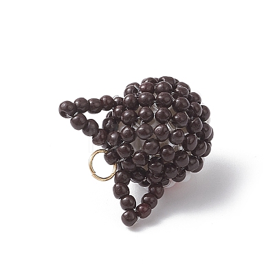 Glass Seed Beaded Pendants PALLOY-MZ01131-1