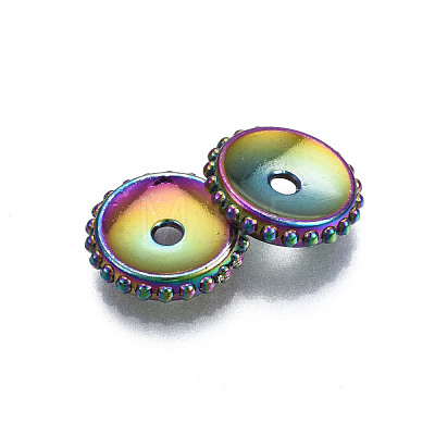 Rack Plating Rainbow Color Alloy Beads PALLOY-S180-355-1