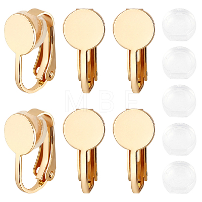 24Pcs Brass Clip-on Earring Findings KK-BBC0014-82-1