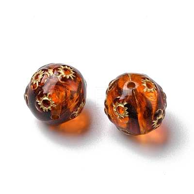 Imitation Amber Transparent Acrylic Beads MACR-D071-02F-1
