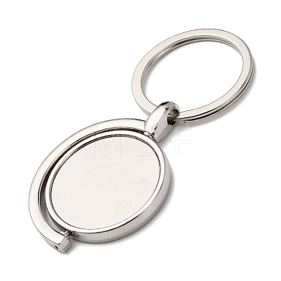 Rotatable Alloy Blank Keychain Cabochon Settings KEYC-F041-02P-1