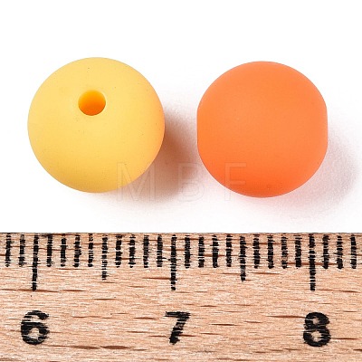 Rubberized Style Imitated Silicone Acrylic Beads MACR-T048-01C-07-1