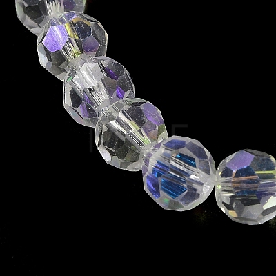 Electroplate Transparent Glass Beads Strands EGLA-A035-T8mm-L19-1