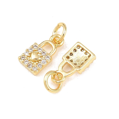 Brass Micro Pave Cubic Zirconia Pendants X-KK-B167-18G-1