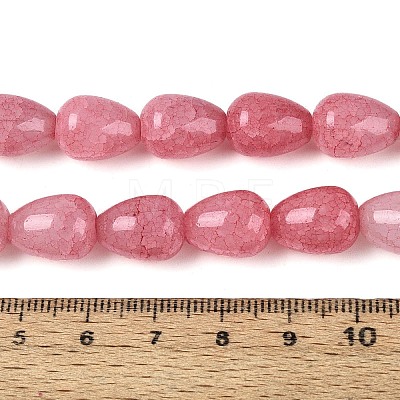 Baking Paint Crackle Glass Beads Strands DGLA-N019-03A-03-1