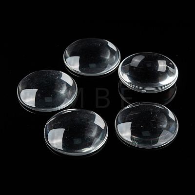 Transparent Glass Cabochons X-GGLA-R026-45mm-1