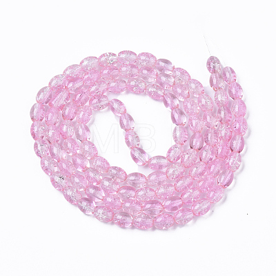 Transparent Crackle Glass Beads Strands X-DGLA-S085-6x8-21-1