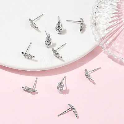 SHEGRACE Brass Micro Pave Cubic Zirconia Stud Earrings XGRQ4N374-719P-1