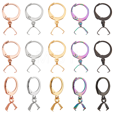  45Pcs 5 Colors 304 Stainless Steel Leverback Earring Finding STAS-NB0001-74-1