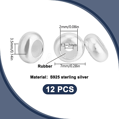 12Pcs 925 Sterling Silver Beads STER-DR0001-25C-1