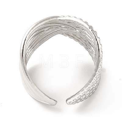 201 Stainless Steel Open Cuff Ring RJEW-E063-48P-1