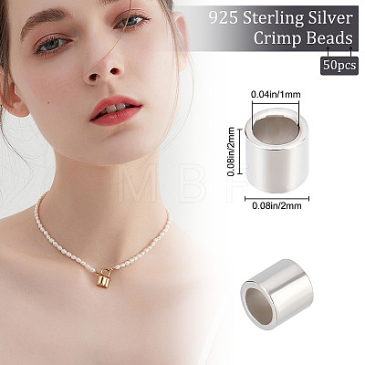 50Pcs 925 Sterling Silver Spacer Beads STER-BBC0001-32-1
