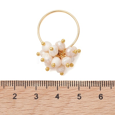 Natural Cultured Freshwater Pearl Finger Rings RJEW-JR01002-1