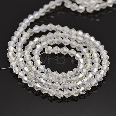 Faceted Bicone Electroplate Glass Beads Strands X-EGLA-P016-4mm-AB01-1